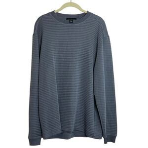 Jhane Barnes Womens Ribbed Knit Silk Top L Gray Long Sleeve Pullover Minimalist